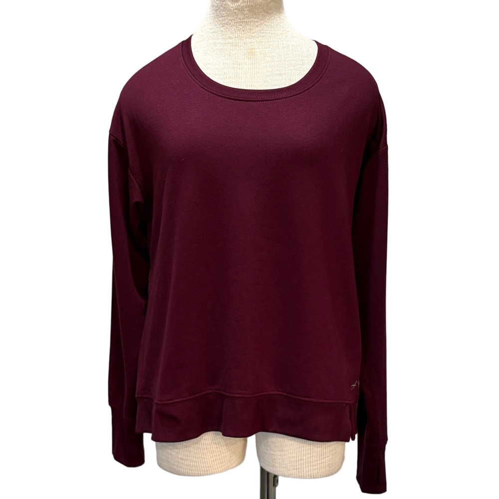 Freefly sz L maroon open back crewneck sweatshirt